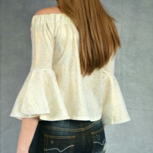 Metallic Off Shoulder Top - Picture 6 of 16
